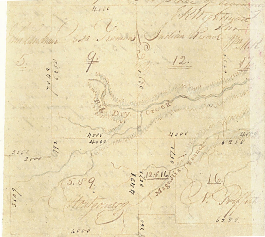 Plat from English Field Notes Prepared by Surveyor Elias R. Wightman